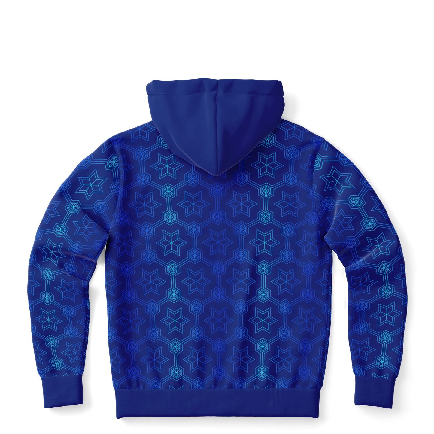 Blue Geometric 1 Zip Hoodie Unisex