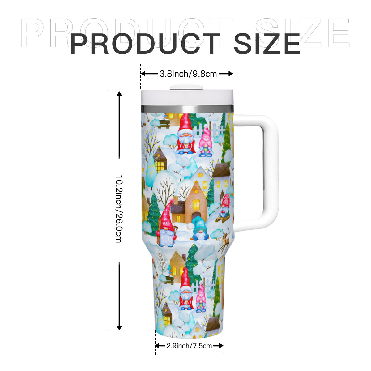 Copy of Winter Gnome's Town 40oz Tumbler with Handle Stainless Steel