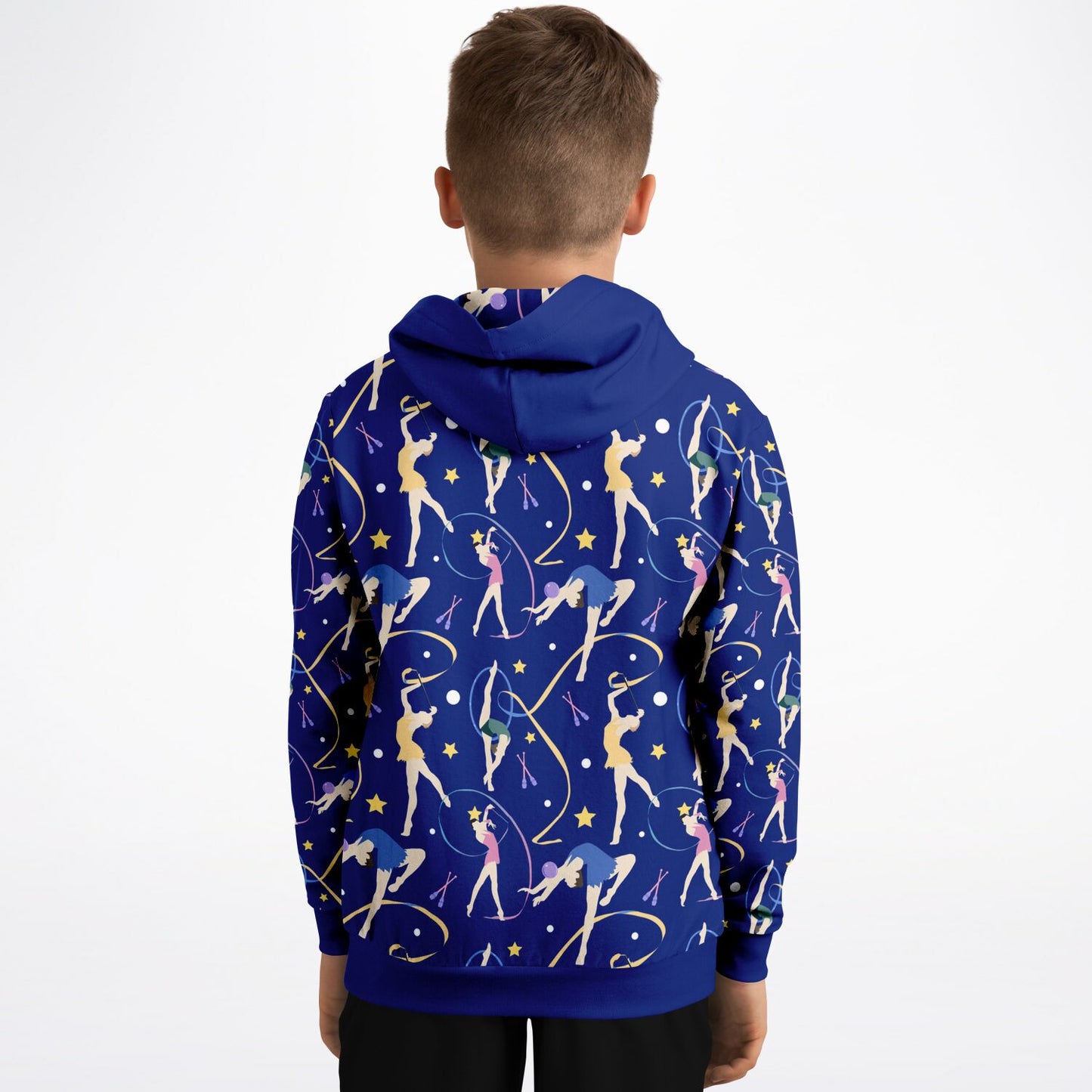 Blue Gymnastics Girl Kids Hoodie
