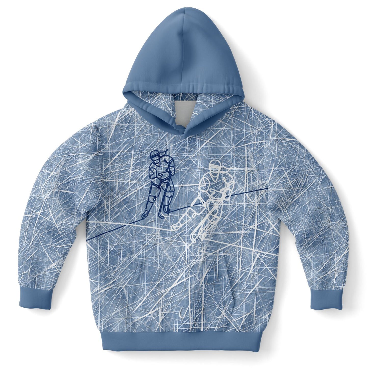 Grey-blue Ice Hockey Kids Hoodie