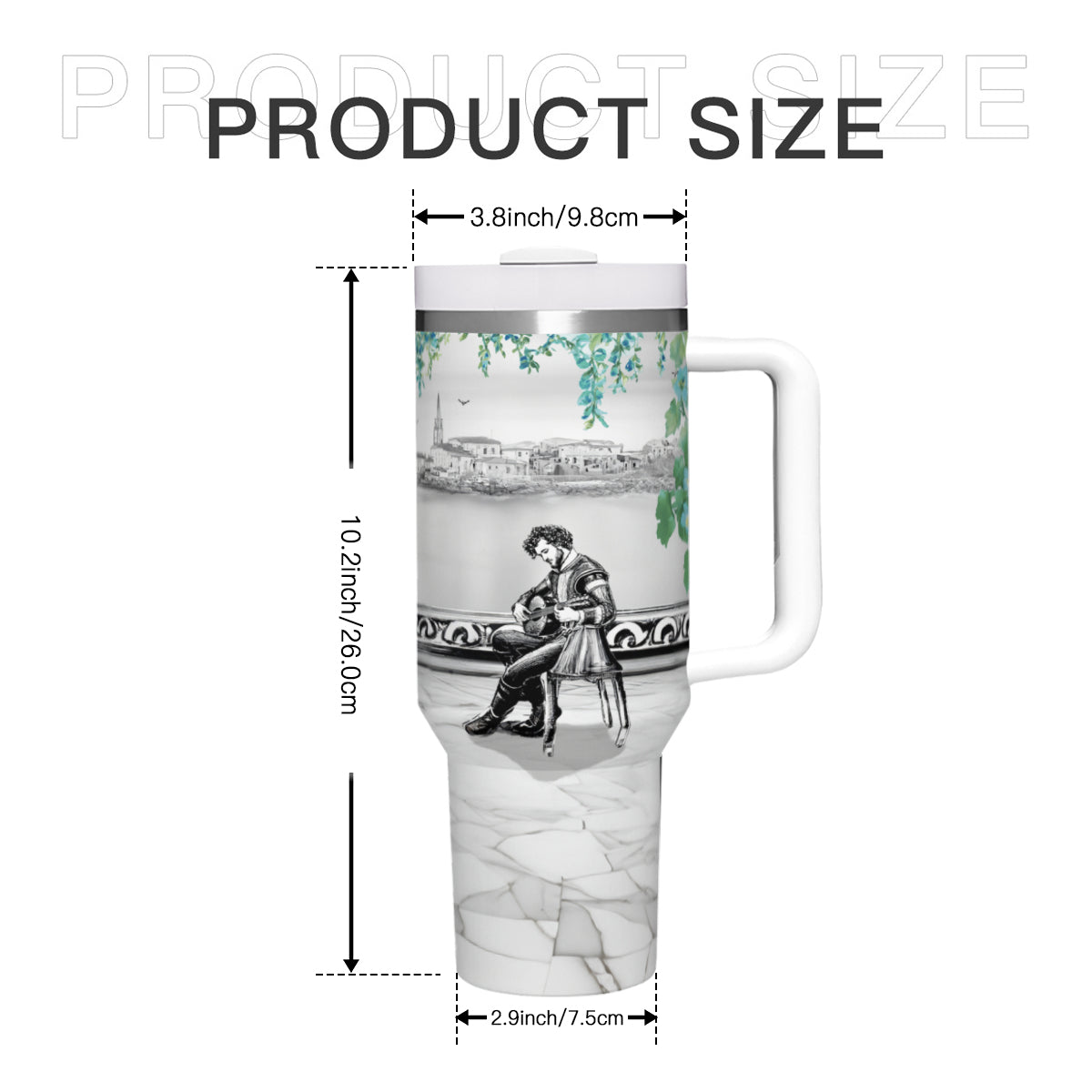 Large Capacity Tumbler with Handle(1100ml/40oz) | Stainless Steel 304 - Musicians-mug2-4mug40
