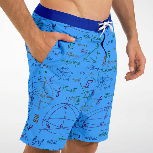 Math Light Blue Men's Board shorts