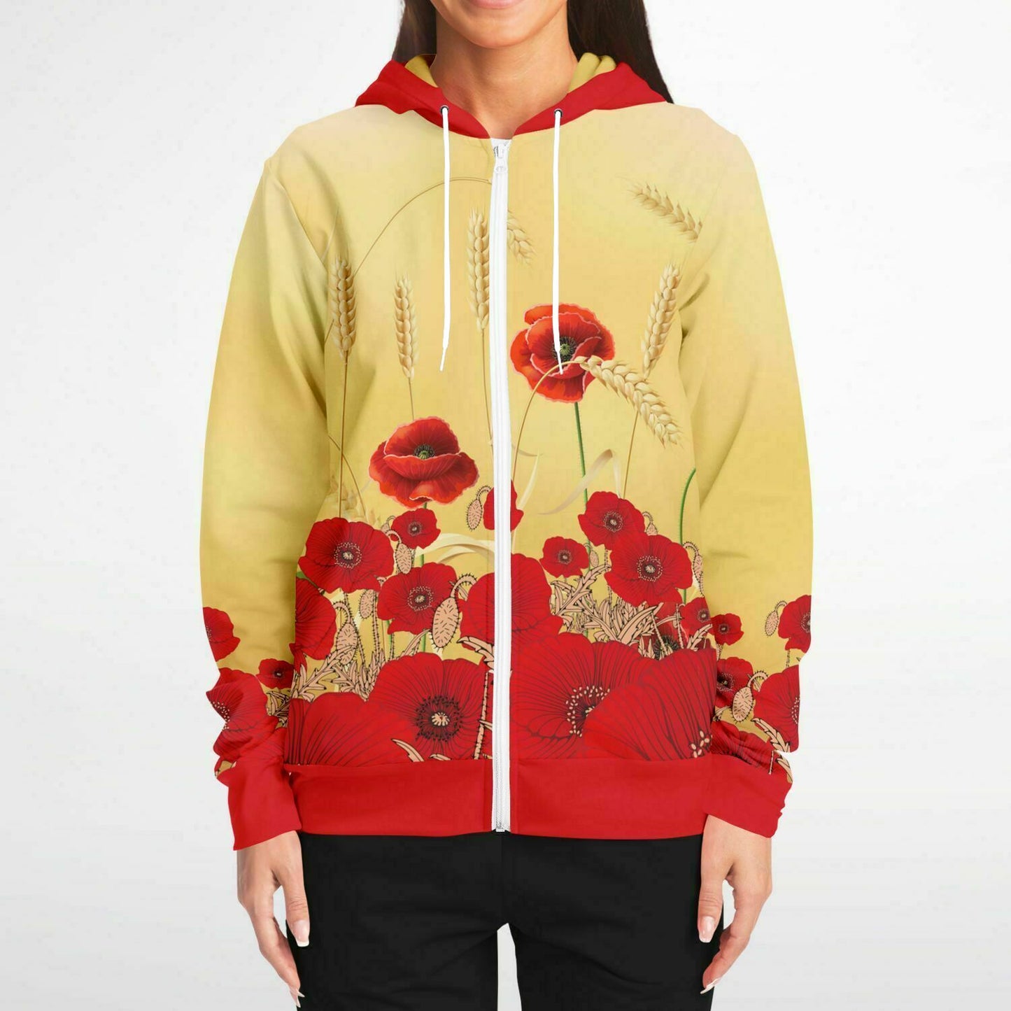 Poppies Zip Hoodie Unisex