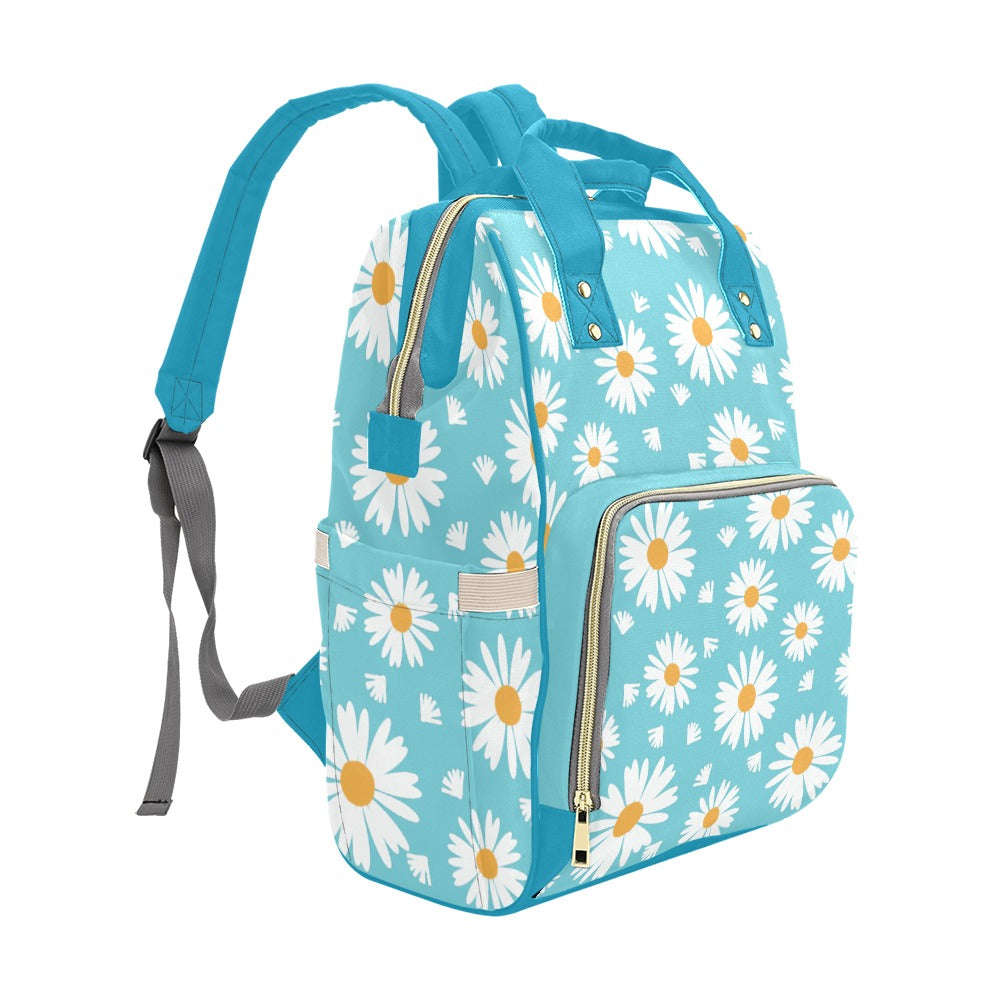 Blue Daisies Multipurpose Backpack/Diaper Bag