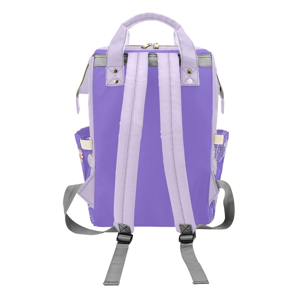 Purple Hippos Multipurpose Backpack/Diaper Bag