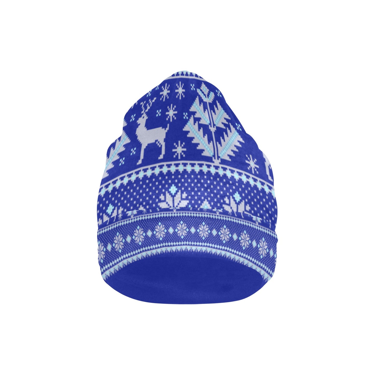 Dark Blue Deer Pattern Kids Beanie