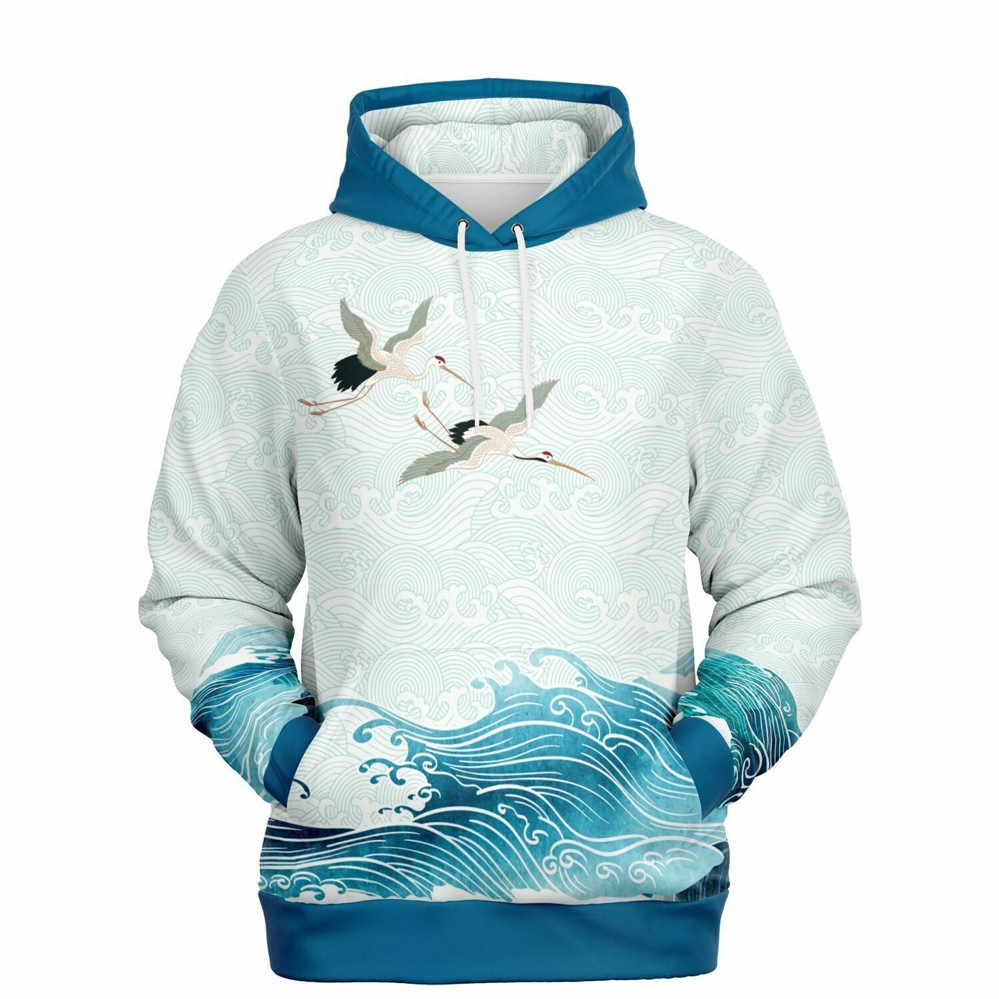 Waves & Cranes Pullover Hoodie Unisex (3 variants)