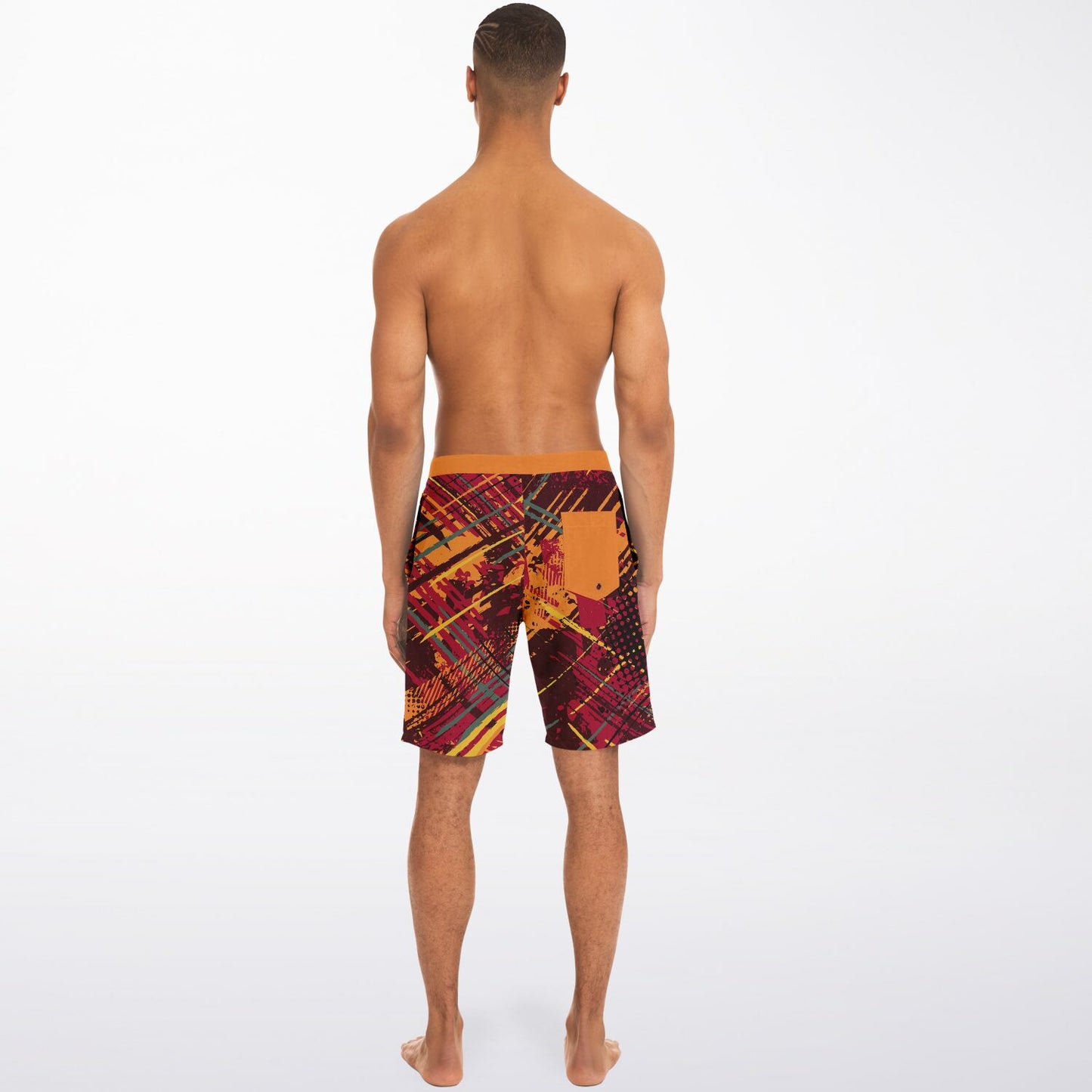 Abstract Orange Men's Board Shorts