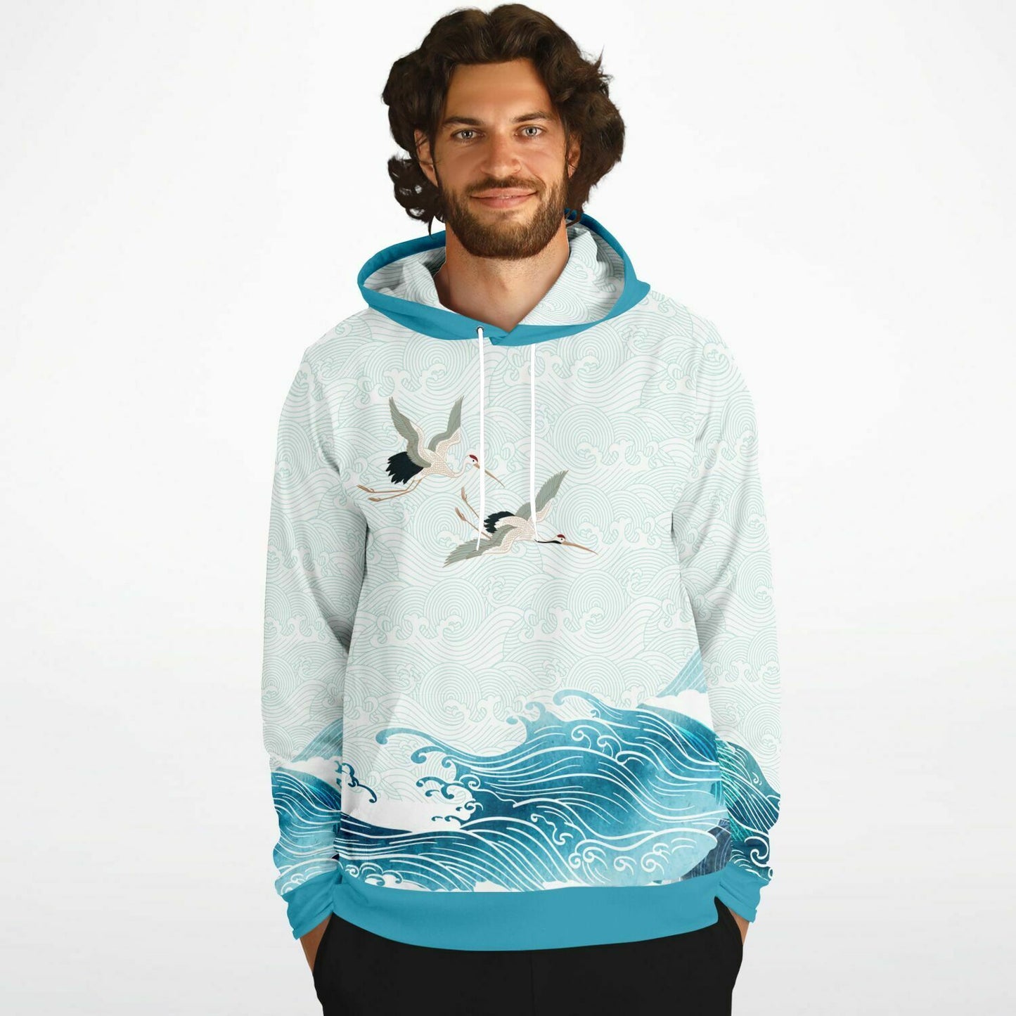Waves & Cranes Pullover Hoodie Unisex (3 variants)