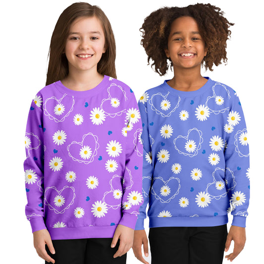 Daisies and Hearts Kids Sweatshirt