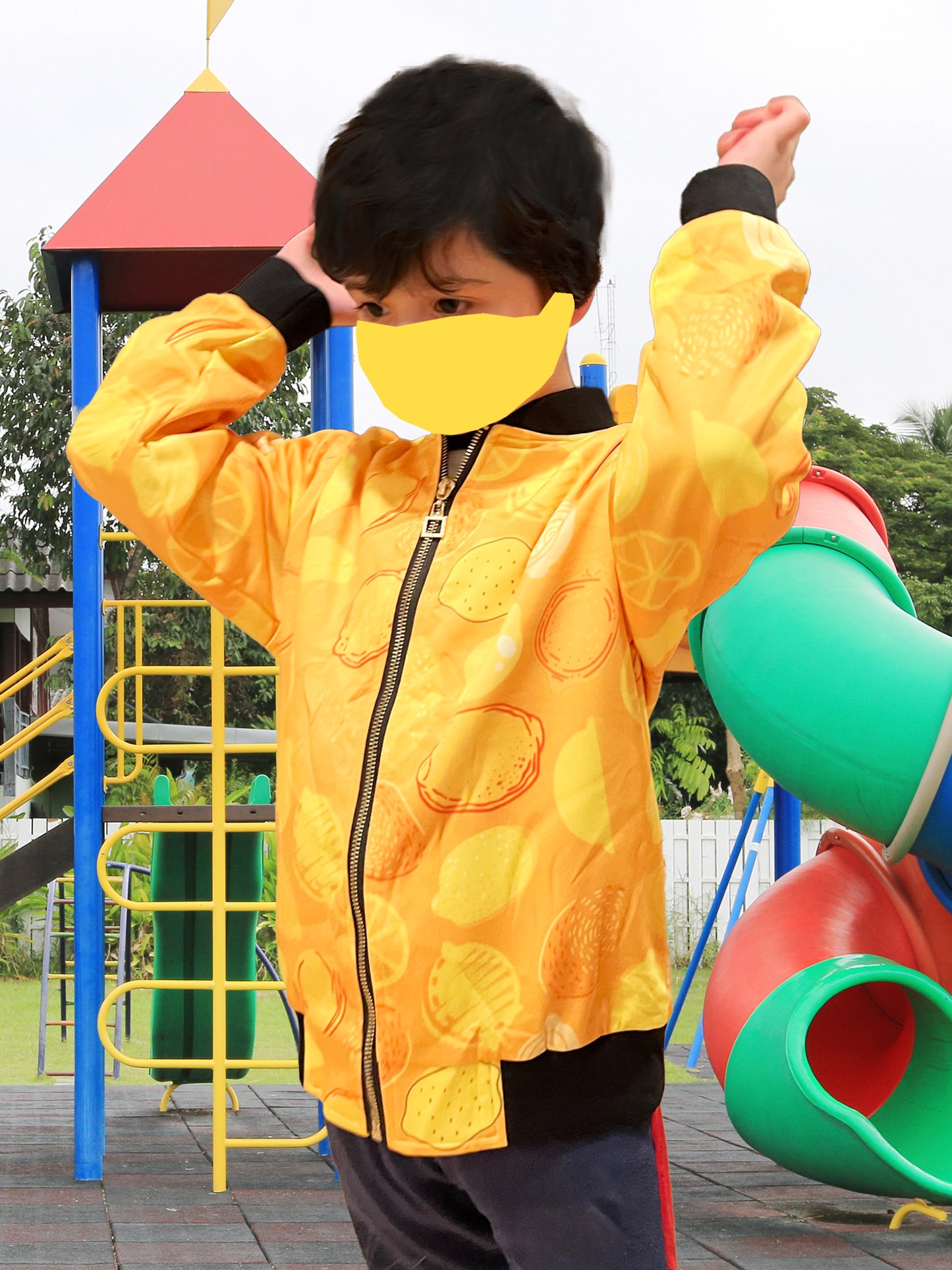 Summer Lemons Kids Bomber Jacket