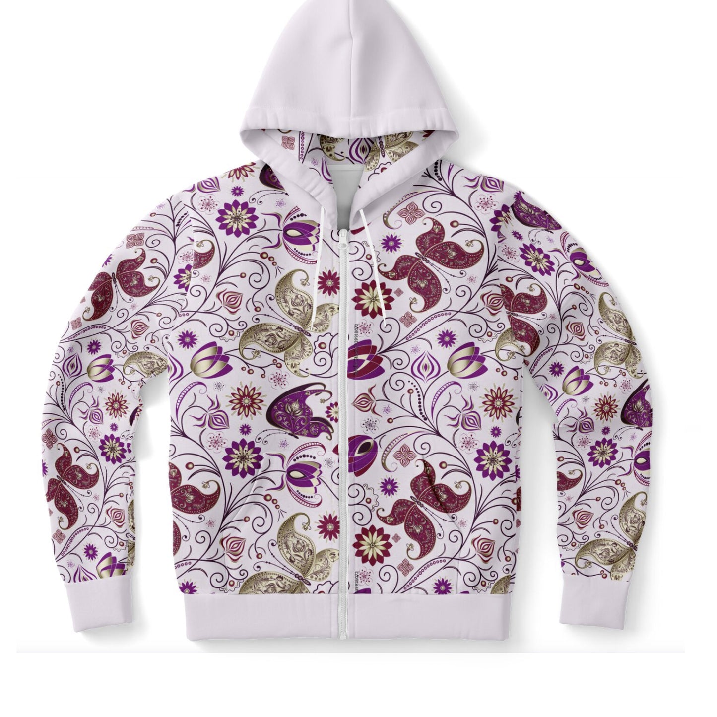 Purple Leaves Zip Hoodie