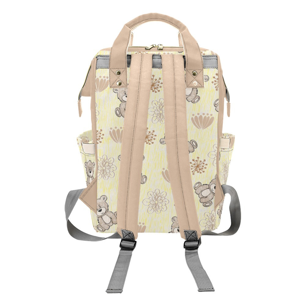 Pale Yellow Bears Multipurpose Backpack/Diaper Bag