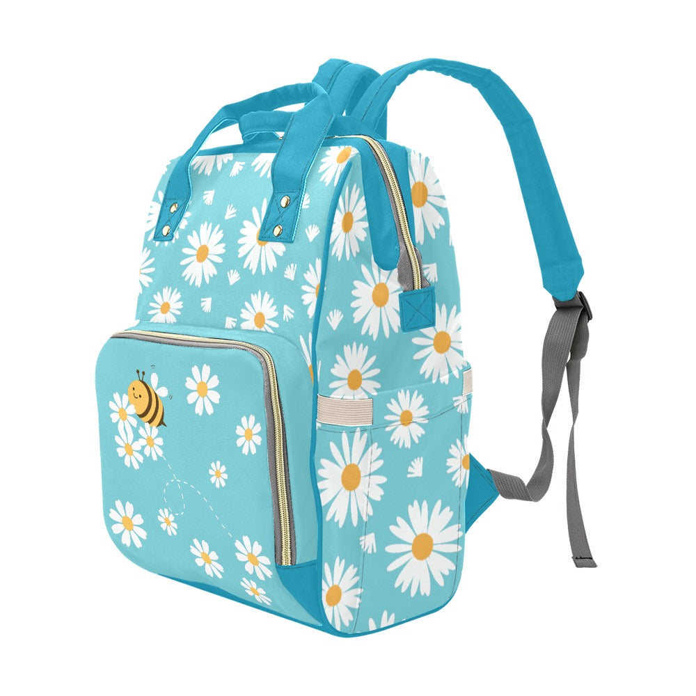 Blue Daisies 2 Multipurpose Backpack/Diaper Bag