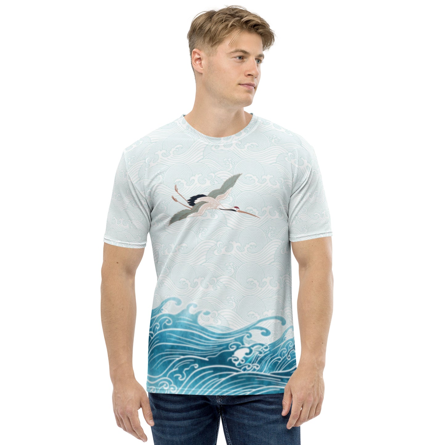 Waves & Cranes Men's Poly T-shirt