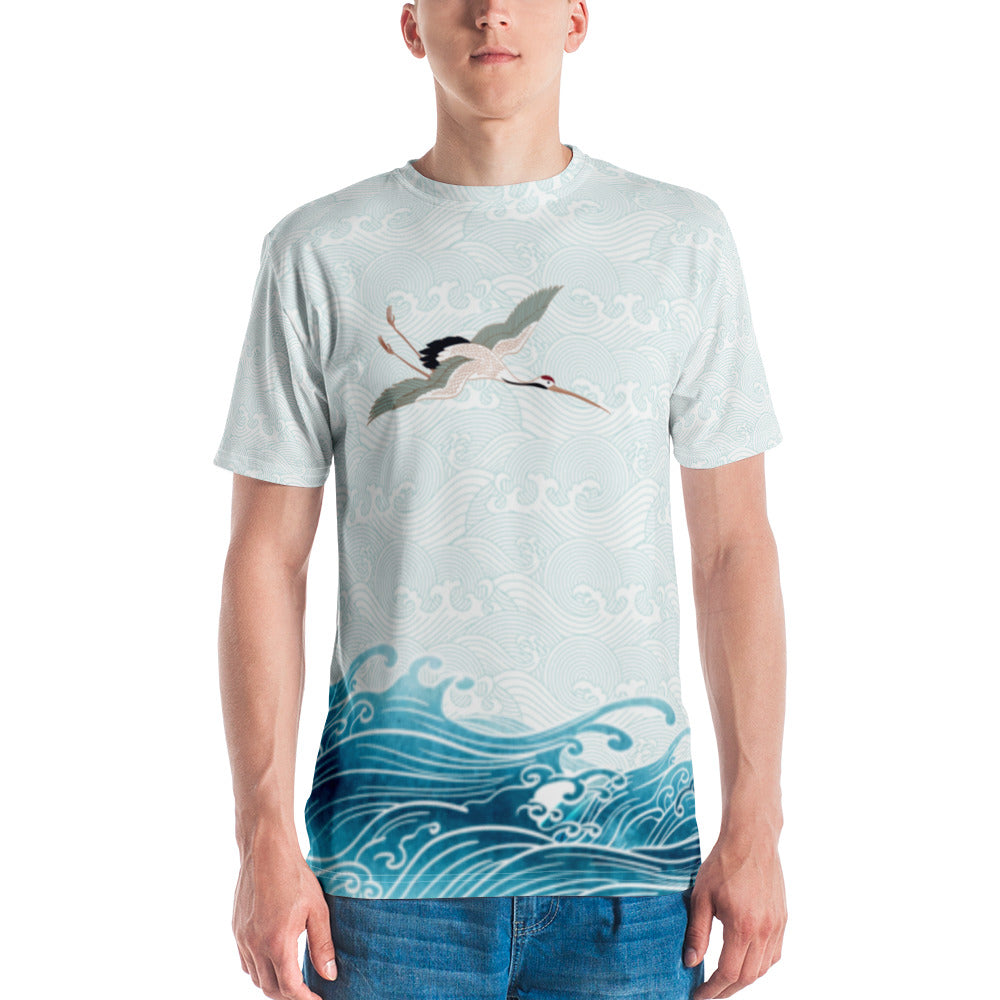 Waves & Cranes Men's Poly T-shirt