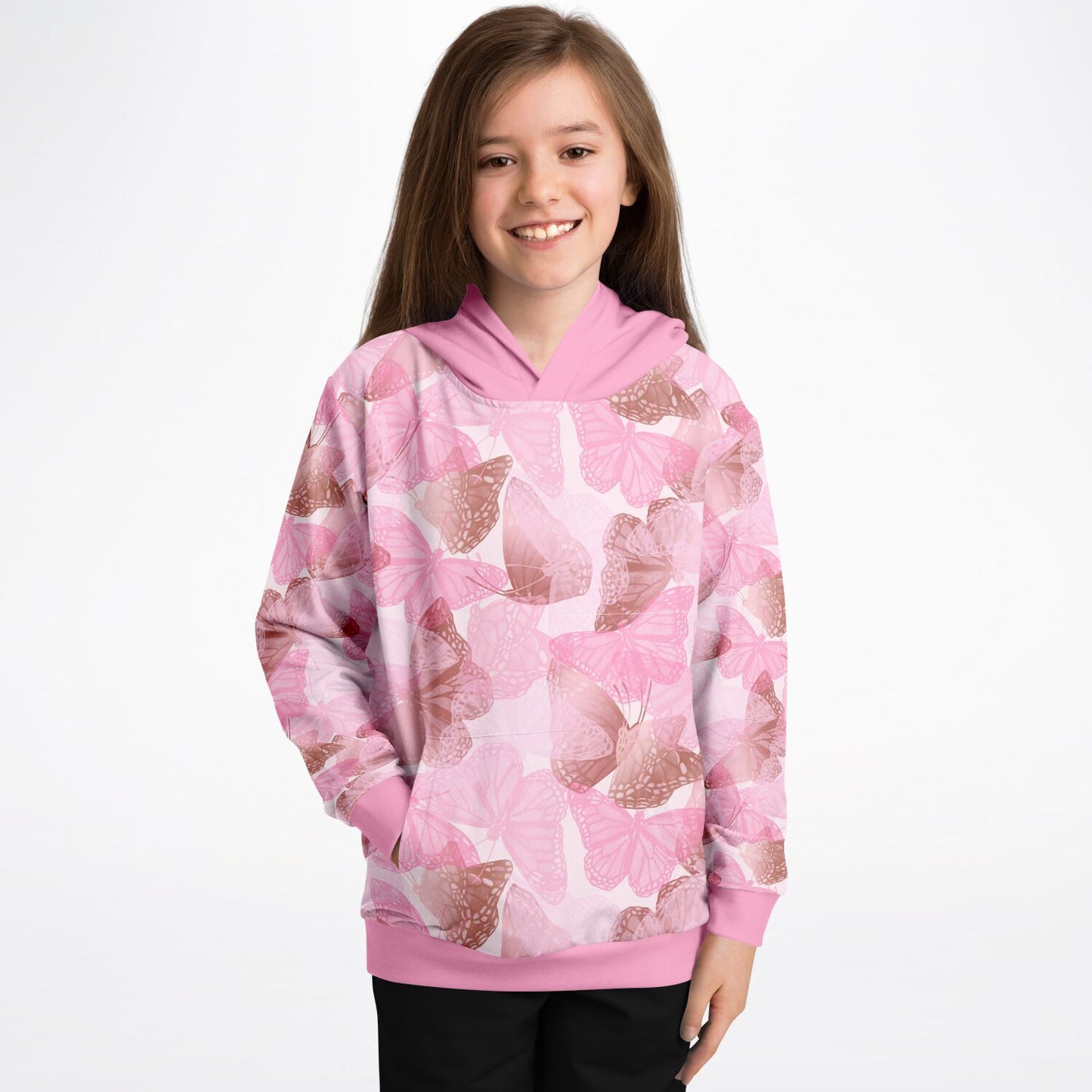 Pink Butterflies Kids Hoodie