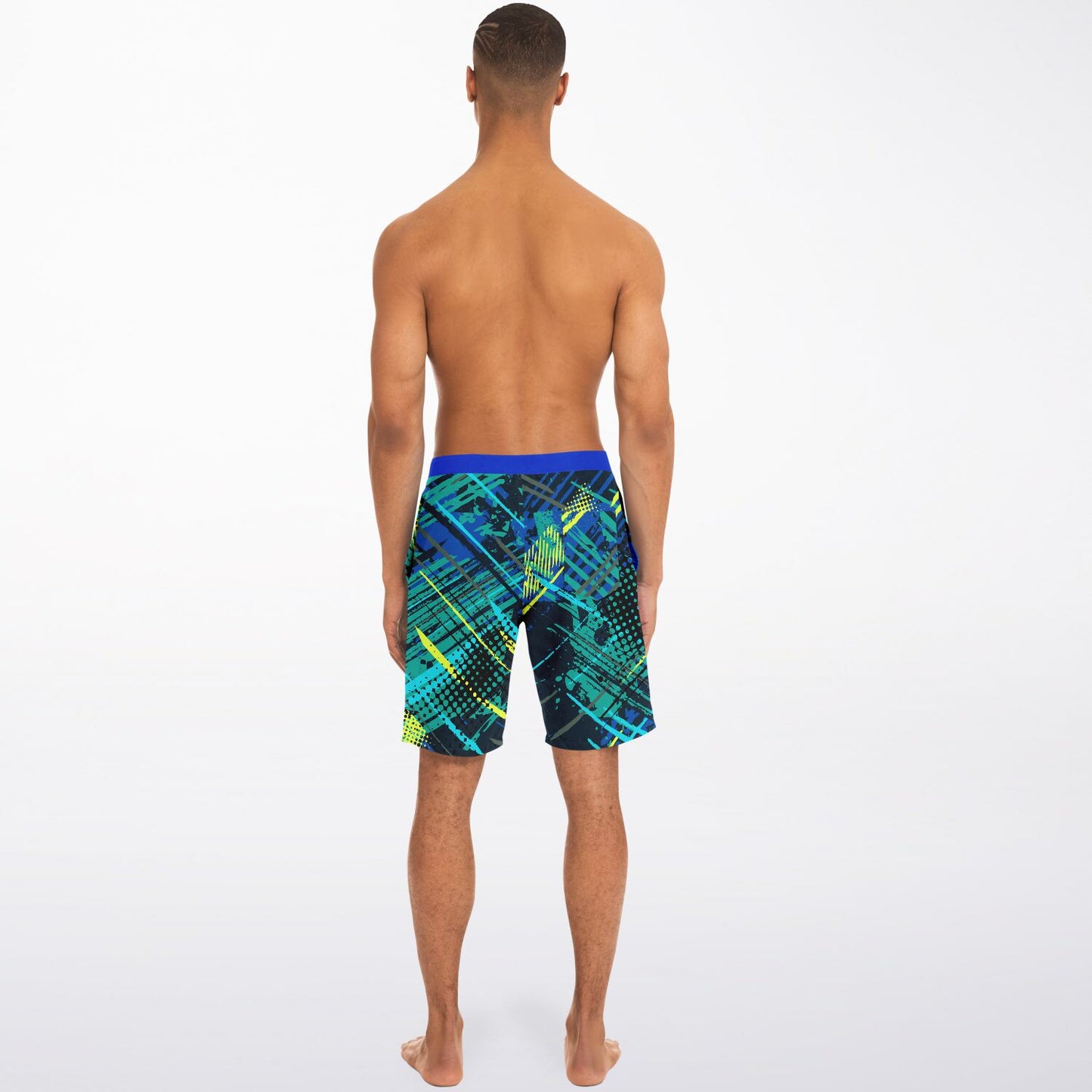 Abstract Blue-Green Men's Boardshorts