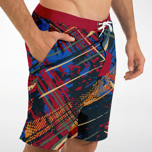 Abstract Red 2 Men's Board Shorts