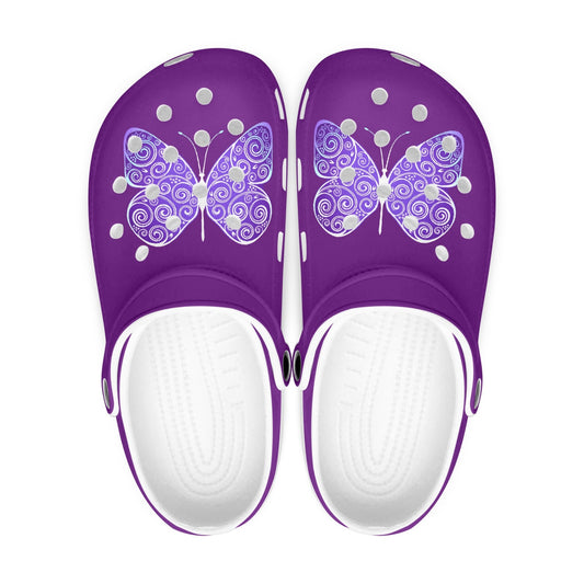Purple Butterfly Clogs