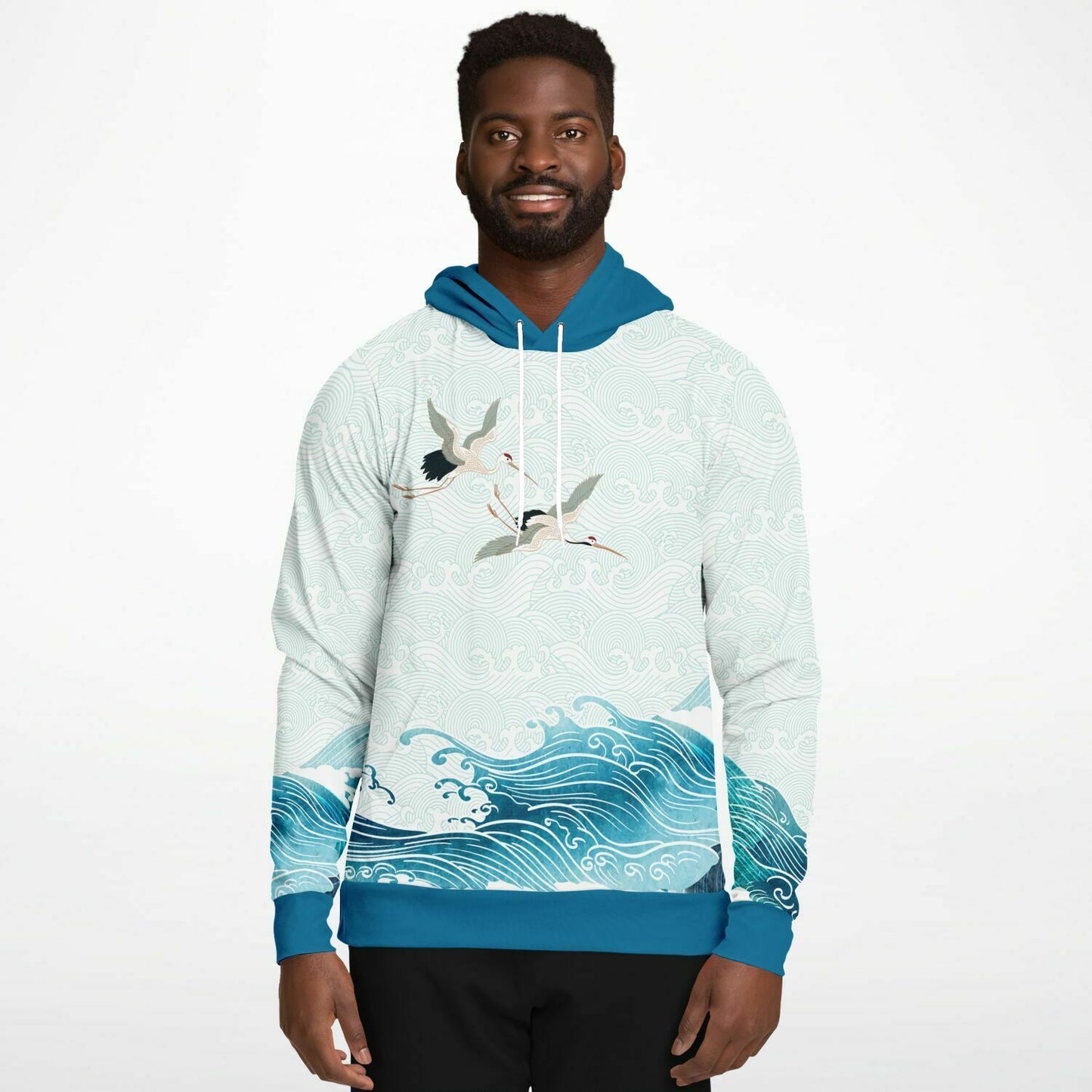 Waves & Cranes Pullover Hoodie Unisex (3 variants)
