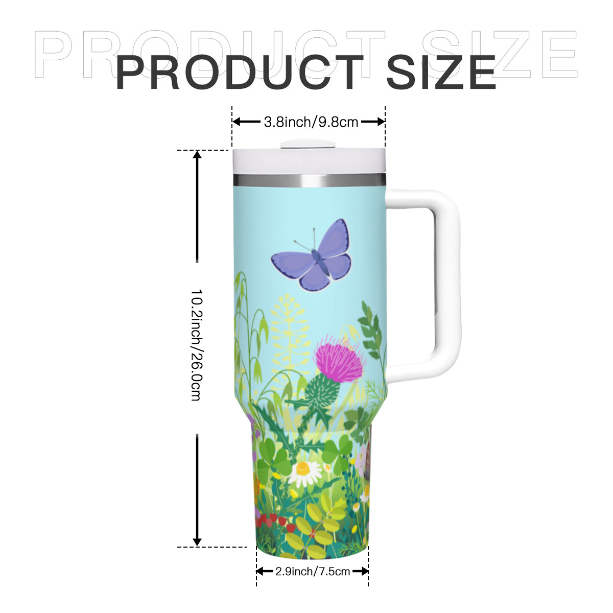 Copy of Summer Butterflies 40oz Tumbler with Handle Stainless Steel