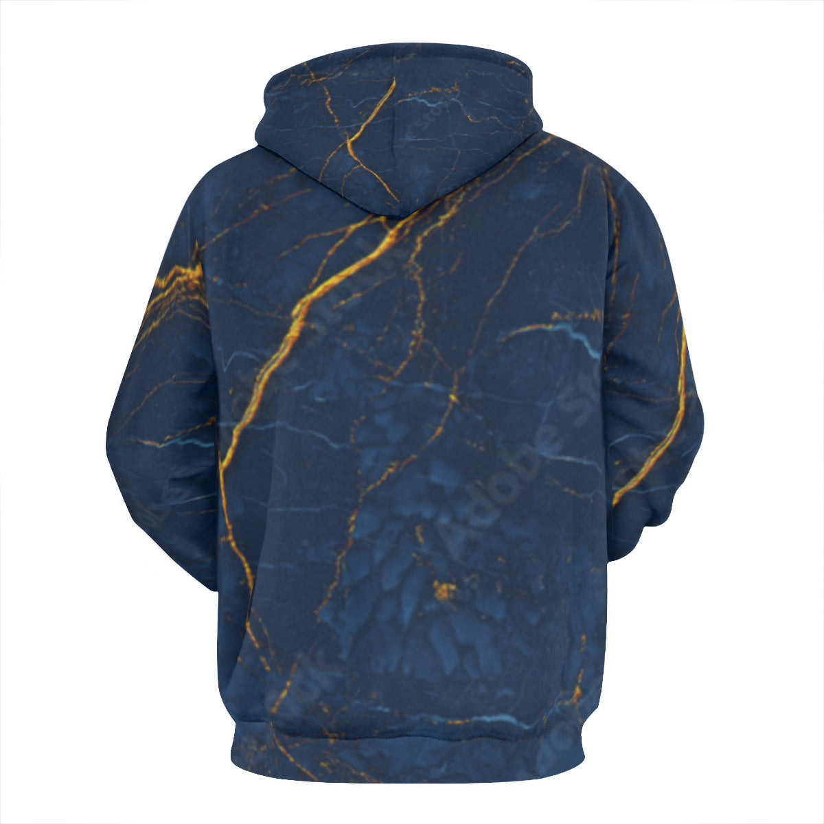 Marble Cotton Hoodie - blue