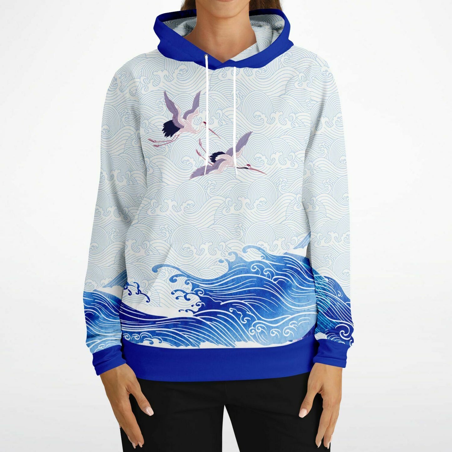 Waves & Cranes Pullover Hoodie Unisex (3 variants)