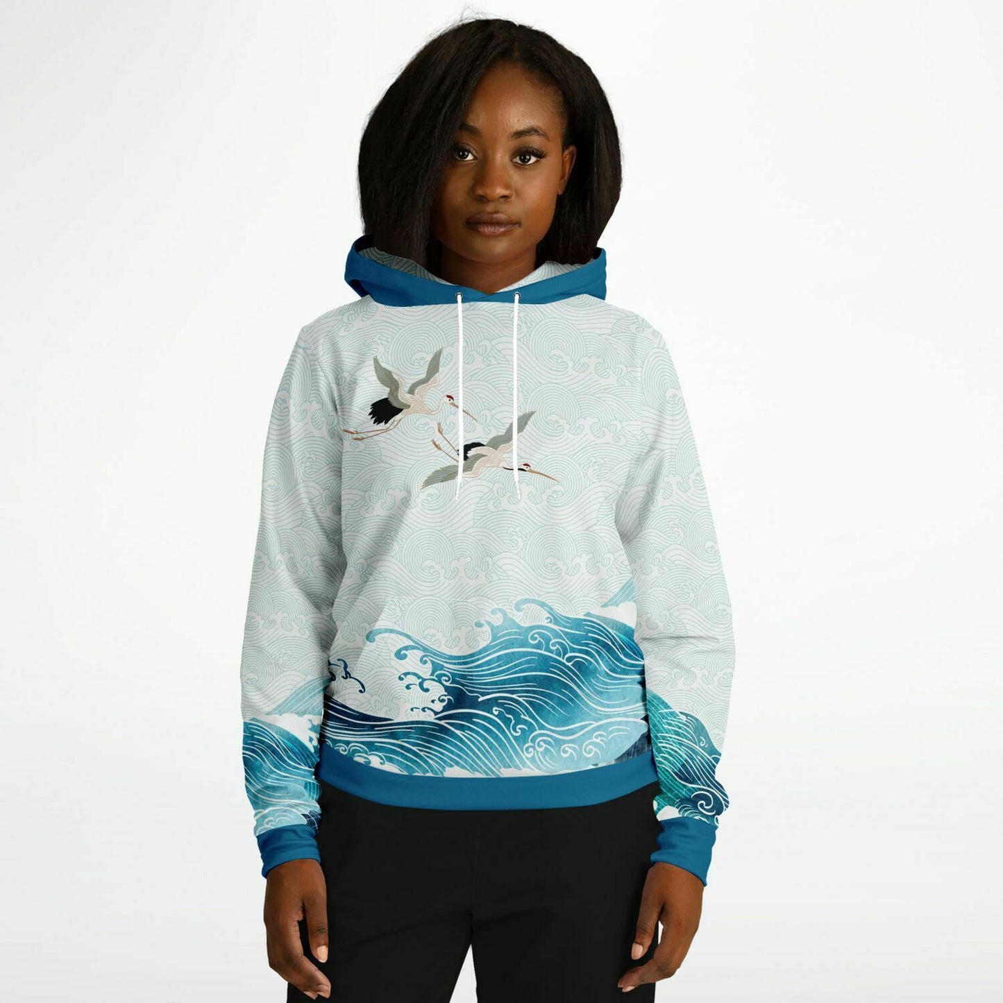 Waves & Cranes Pullover Hoodie Unisex (3 variants)