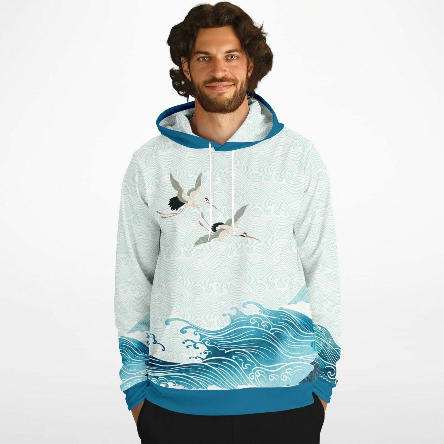 Waves & Cranes Pullover Hoodie Unisex (3 variants)