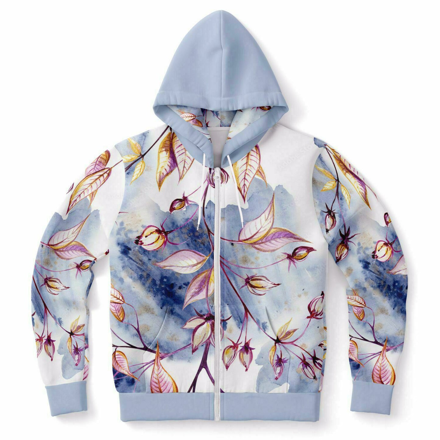 Blue Leaves Zip Hoodie - original
