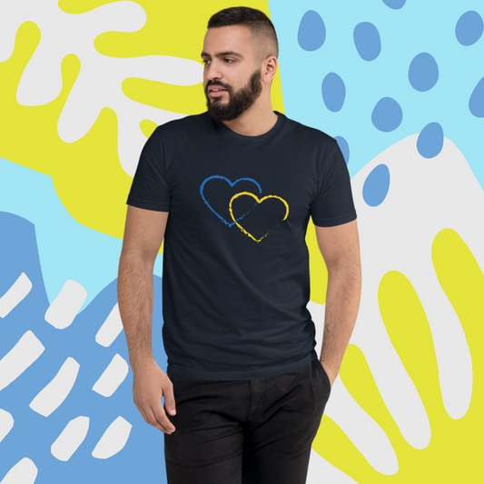 Ukraine Heart 2 Men Fitted T-shirt (8 colors)