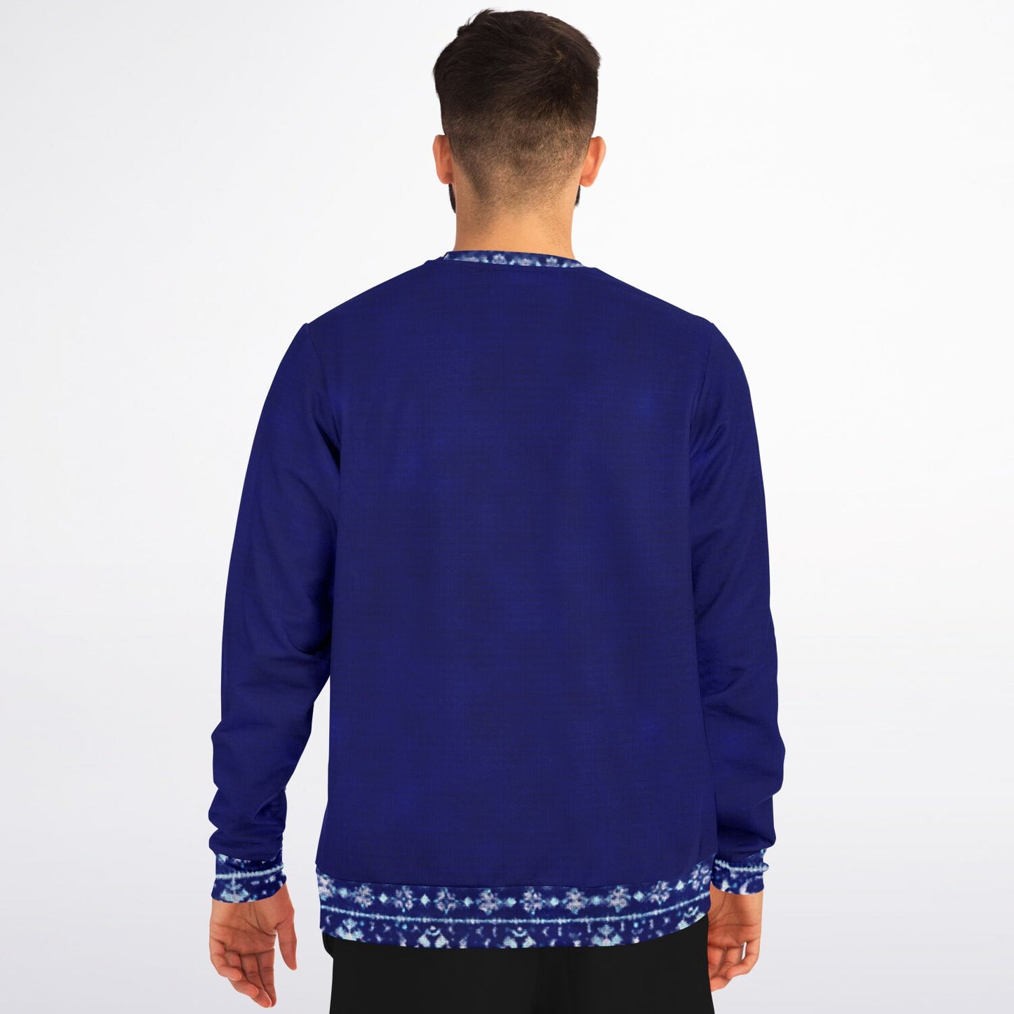Blue Unisex Sweater with Ukrainian traditional border