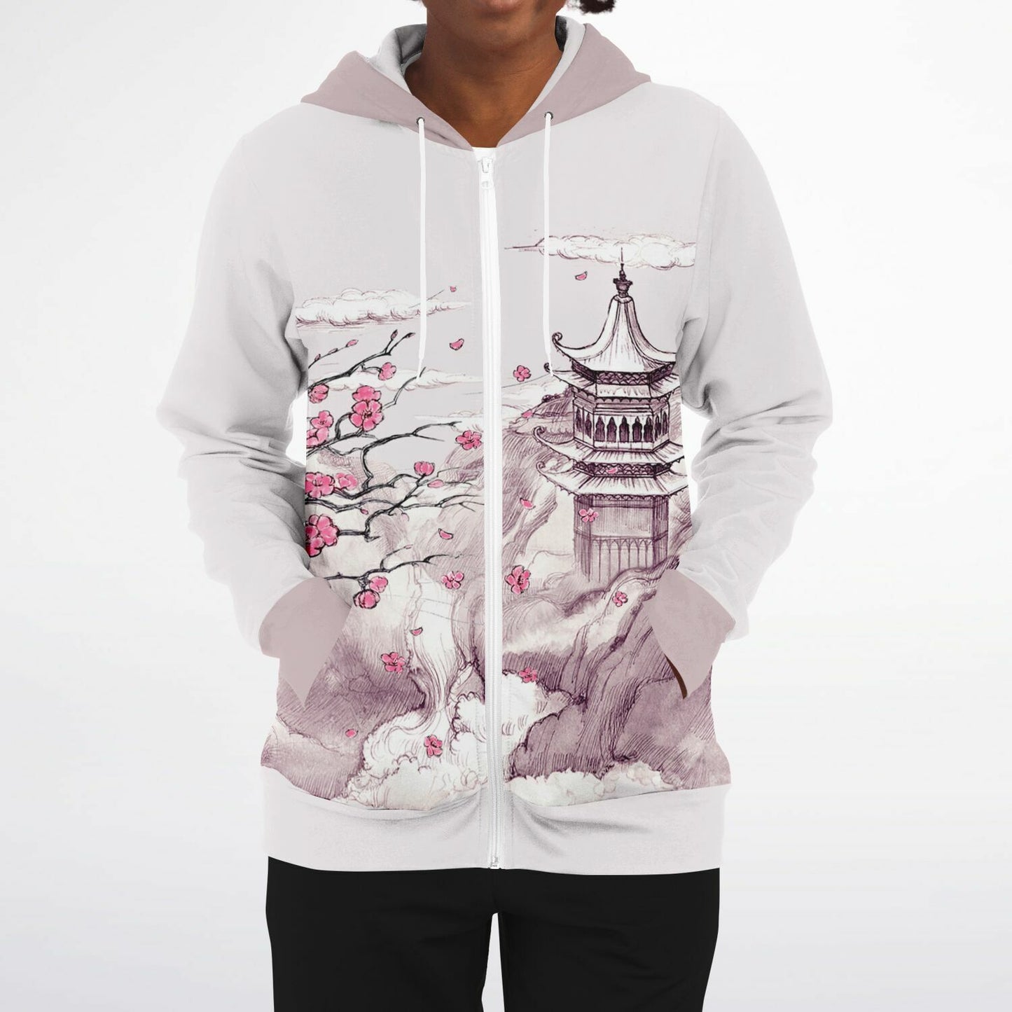 Pink Mountain Zip Hoodie