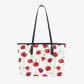 Red Poppies Large Leather Tote Bag