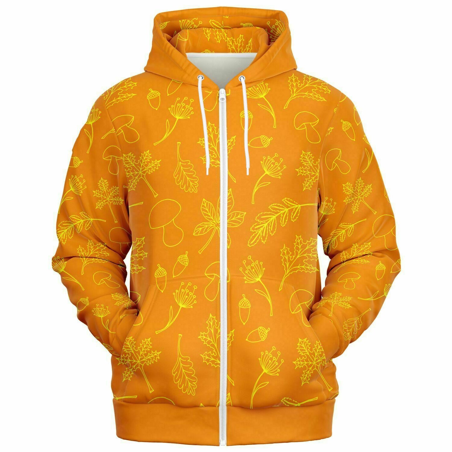 Orange Fall Unisex Zip Hoodie