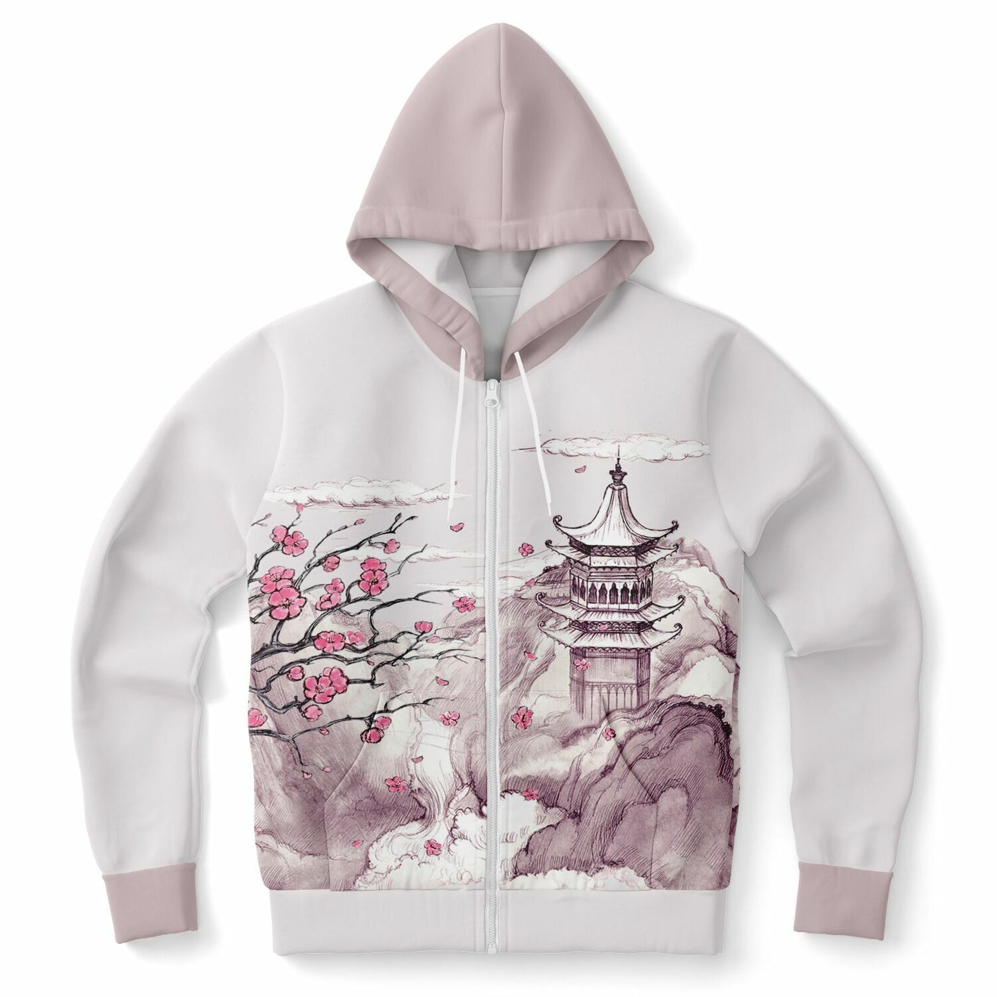 Pink Mountain Zip Hoodie