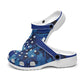 Waves & Flowers Clogs - blue