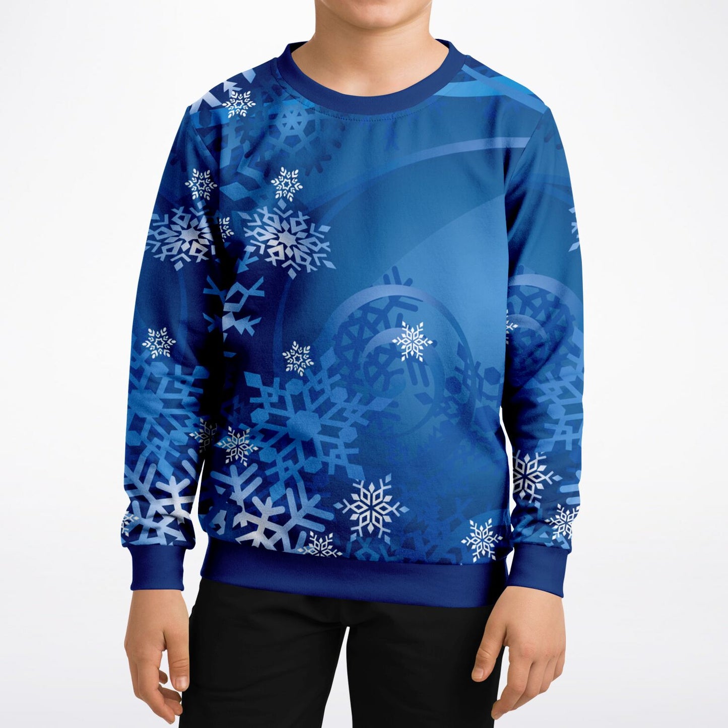 Blue Snowflakes Kids Sweatshirt