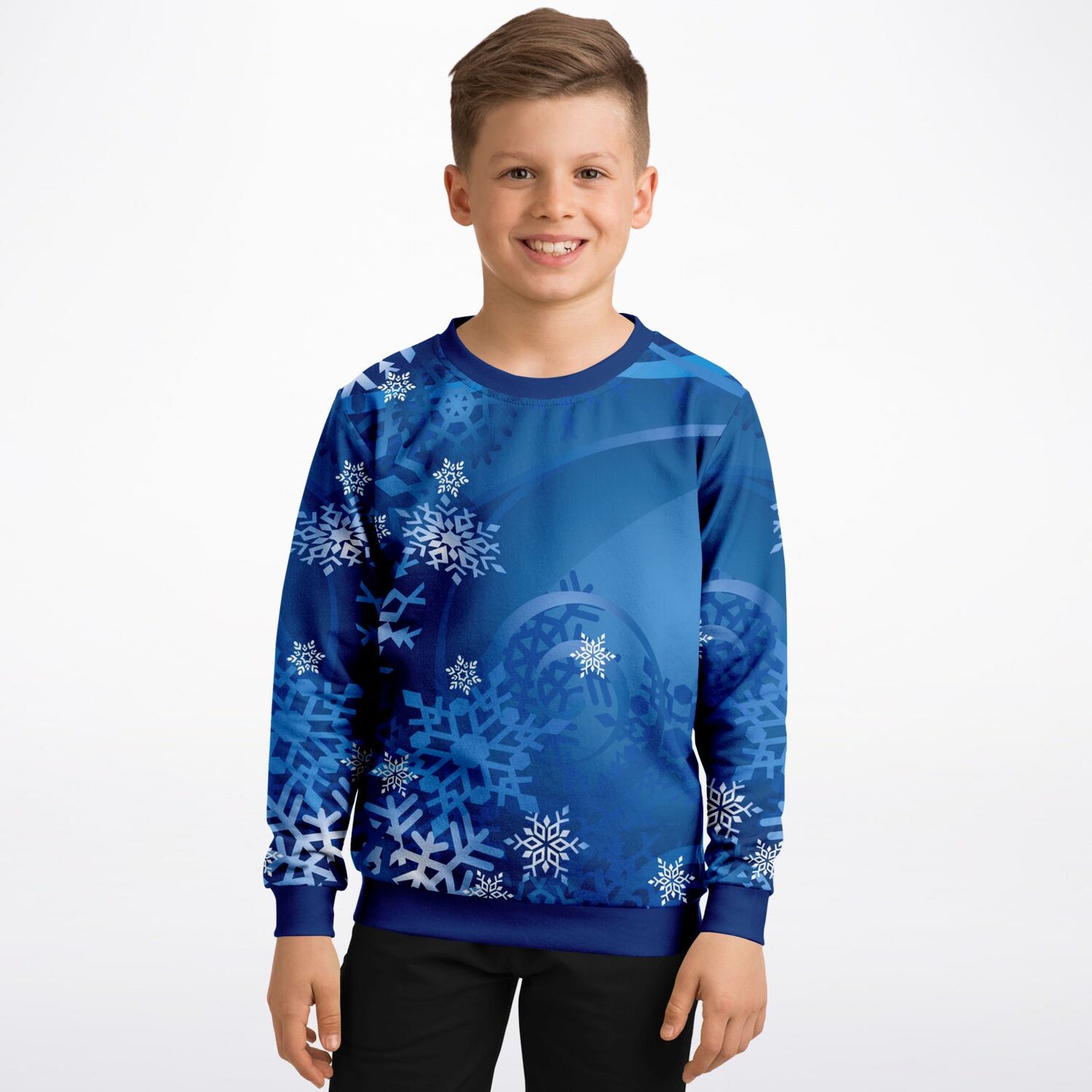 Blue Snowflakes Kids Sweatshirt