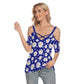 Daisies Women's Cold Shoulder T-shirt Dark Blue