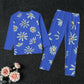 Daisies on Dark Blue Kid's Pajamas With Wide Ankles *