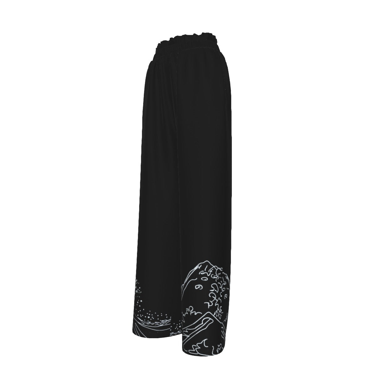 The Wave Black Faux Silk Pants