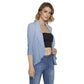 Grey Butterfly Women's Ruffle Edge Open Front Jacket