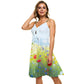 Poppies Field Mini Dress - green straps