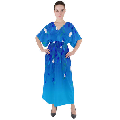 Blue vines Maxi Dress