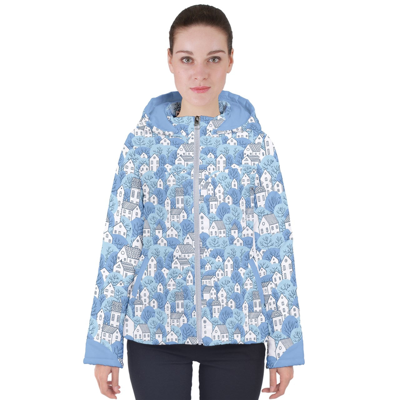 WinterTown1L-1 Women's Hooded Puffer Jacket