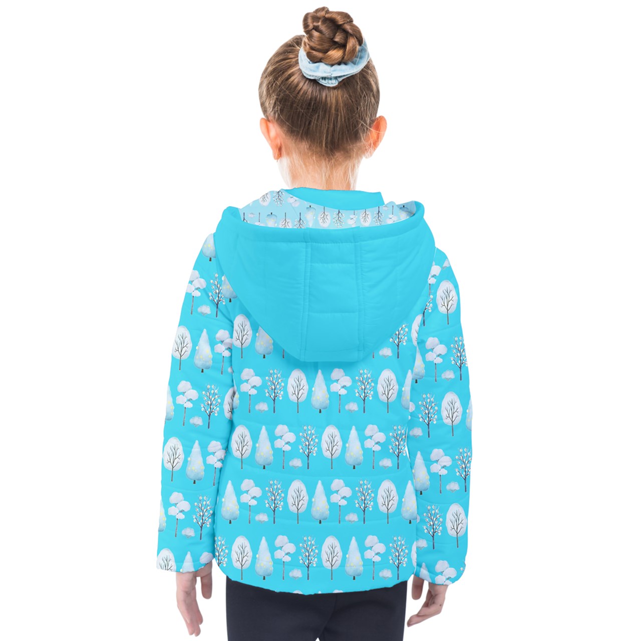 Winter Trees Kids' Puffer Jacket -  bright blue