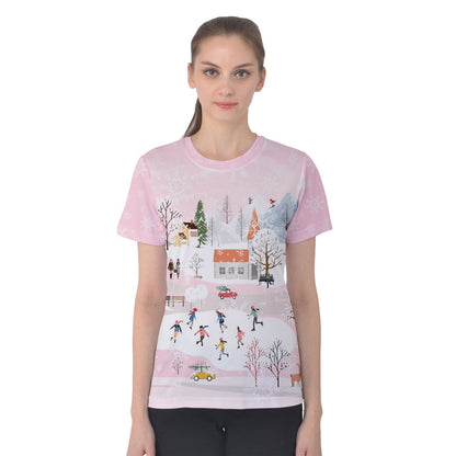 Winter City Pink Women's Cotton T-Shirt