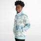 Watercolor Flowers Unisex Track Jacket - light blue